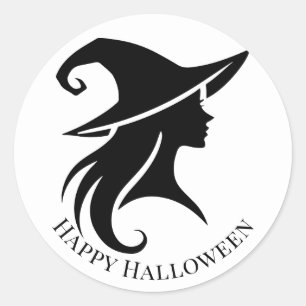Zwarte Hoed Heksenwicca Heksen Halloween Feest Ronde Sticker