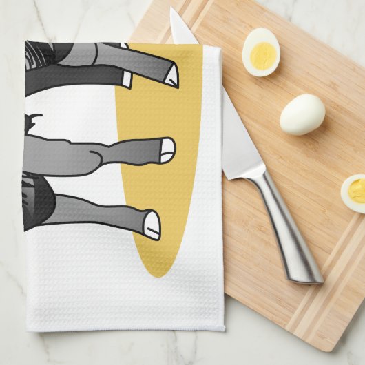 Zwarte hoekkalveren theedoek (Quarter Fold)