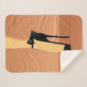 Zwarte hoge hakken sherpa deken (Voorkant (horizontaal))