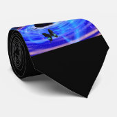 Zwarte hol en vlinders stropdas (Opgerold)