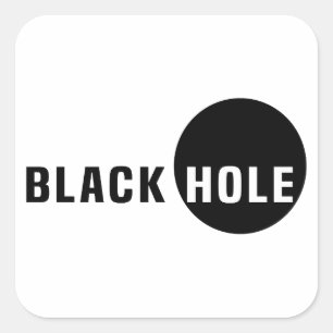 Zwarte hol vierkante sticker