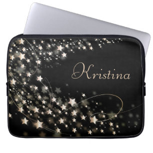 Zwarte Hollywood Star Custom name Laptop Sleeve
