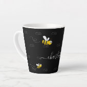 Zwarte hommels, humor-monogram latte mok (Linkerhoek)