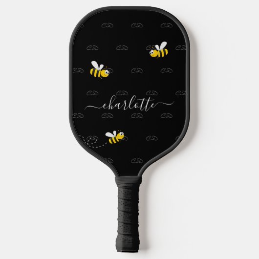 Zwarte hommels, humor-monogram pickleball paddle (Achterkant)
