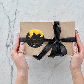 Zwarte hommels zoete honing bruidsdouche ronde sticker