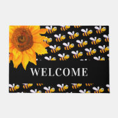 Zwarte hommels - Zonnebloem Deurmat (Voorkant)