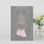 Zwarte hond briefpapier (Staand voorkant)