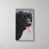 Zwarte hond canvas afdruk (Voorkant)