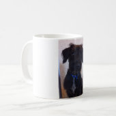 Zwarte hond koffiemok (Voorkant links)
