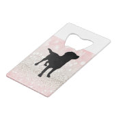 Zwarte hond kredietkaart flessenopener (Voorkant Gekanteld)