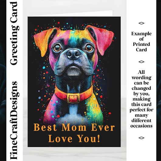 Zwarte hond levendige verfspatten, CS6 Custom Moth Kaart