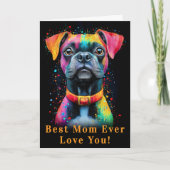 Zwarte hond levendige verfspatten, CS6 Custom Moth Kaart (Voorkant)