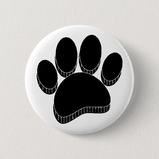 Zwarte Hond Pawprint Hand getrokken Custom Ronde Button 5,7 Cm (Voorkant)
