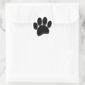 Zwarte Hond Pawprint Hand getrokken Custom Ronde Sticker (Tas)