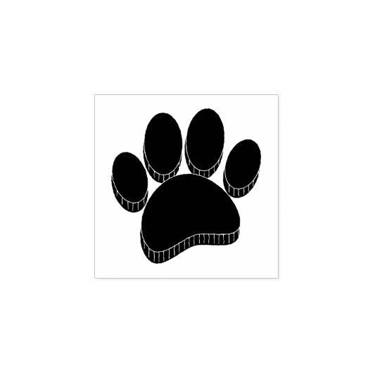 Zwarte Hond Pawprint Hand getrokken Custom Rubberstempel (Afrduk)