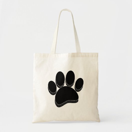 Zwarte Hond Pawprint Hand getrokken Custom Tote Bag (Voorkant)