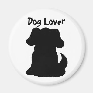 Zwarte Hond Silhouet Magneet