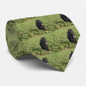 Zwarte hond stropdas (Opgerold)