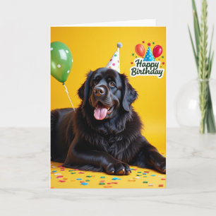 Zwarte Hond Verjaardagskaart Kaart