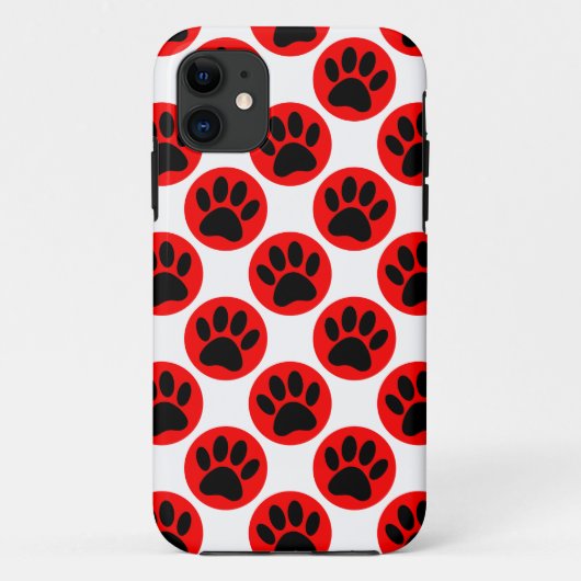 Zwarte honden in rode poka-stippen Case-Mate iPhone case (Achterkant)
