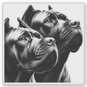 Zwarte honden poseren in artistiek close-upportret sticker (Voorkant)