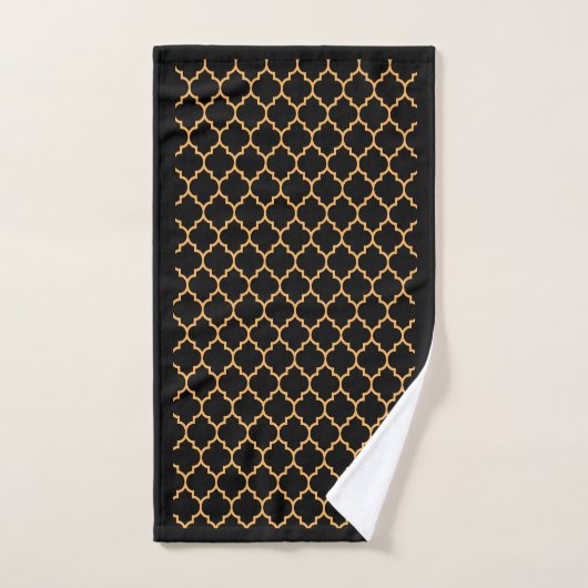 Zwarte Honeycomb Handdoek (Handdoek)