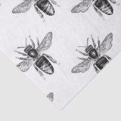 Zwarte honingbijen op witte ontkoppeling tissuepapier (Detail)