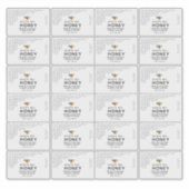 Zwarte honingraat, transparant honingbijenetiket 8 sticker (Voorkant)