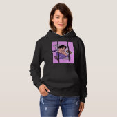 zwarte hoodie met volledige mouw (Voorkant volledig)