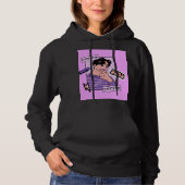 zwarte hoodie met volledige mouw (Voorkant)