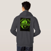 ZWARTE HOODIE NEON GROEN SCHRIJVEN (Achterkant volledig)