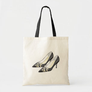 zwarte hoogten uitsnijden tote bag