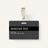 Zwarte horizontale ID-badge voor het passeerplatfo Badge (Achterkant met clip)