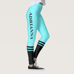Zwarte horizontale strepen Naam Elektrisch bla Leggings