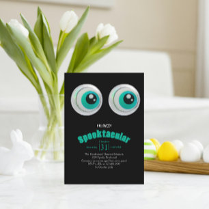 Zwarte Horror Oog Spooktacular Halloween Feest Uit Briefkaart