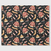 Zwarte Horrorsweater Kerstweer Vakantiedagen Cadeaupapier (Vlak)