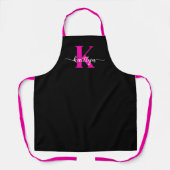 Zwarte Hot Pink Monogram Schort (Voorkant)