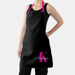 Zwarte Hot Pink Monogram Schort