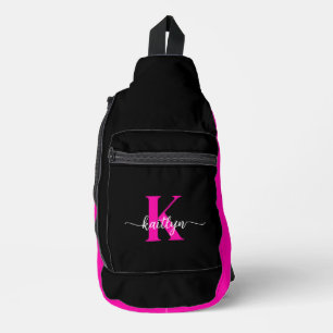 Zwarte Hot Pink Monogram Sling Bag