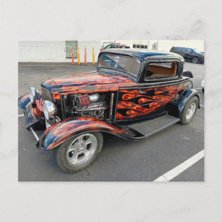 Zwarte Hot Rod Briefkaart