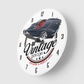 zwarte hot Rod Ronde Klok (Hoek)