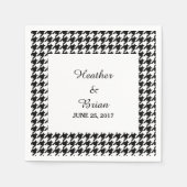 Zwarte Houndstooth Trouwpapier Servetten (Voorkant)