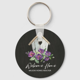 ZWARTE HOUT BIRDHOUSE REAL WELKOM NIEUW THUIS SLEUTELHANGER