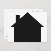 zwarte-huispictogram briefkaart (Voorkant / Achterkant)