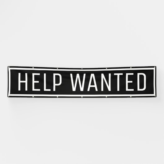 Zwarte Hulp Gezochte gebarentbanner Spandoek (Horizontaal)