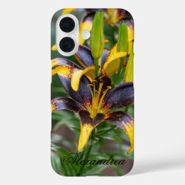 Zwarte hybride lelie – opvallende bloemenfotografi iPhone 16 hoesje