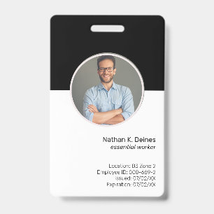 Zwarte ID   Personeelsfoto ID Bedrijfsbeveiliging Badge