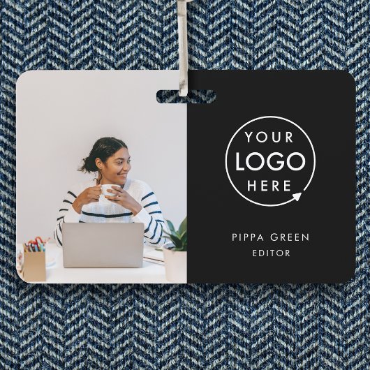 Zwarte identiteitskaart | Modern minimalistische o Badge