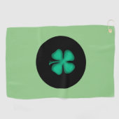 Zwarte Ierse cirkelgolfhanddoek Golfhanddoek (Horizontaal)