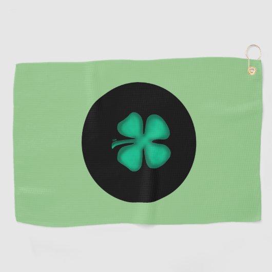 Zwarte Ierse cirkelgolfhanddoek Golfhanddoek (Horizontaal)